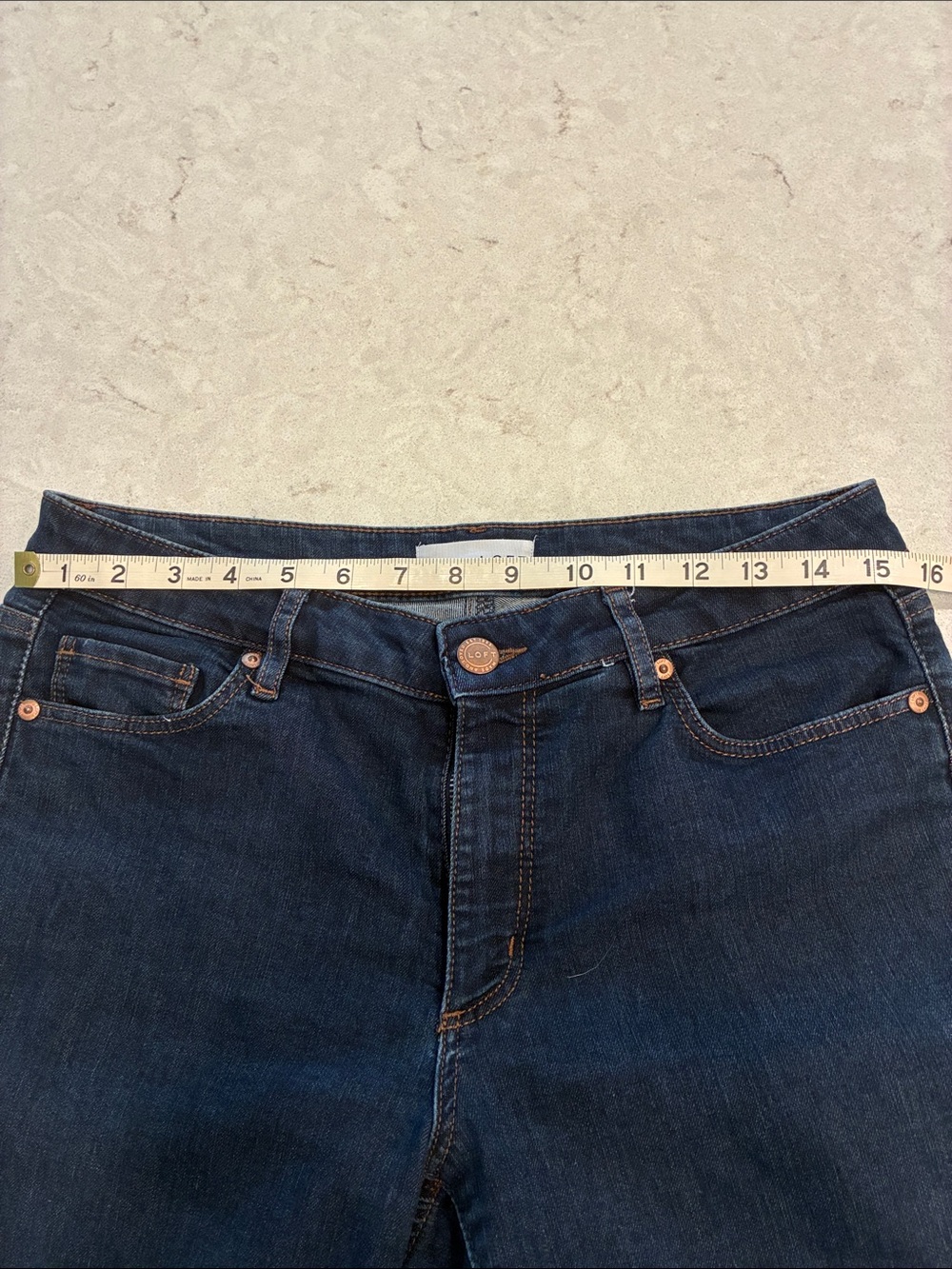 LOFT Dark Wash Skinny Jeans - Deep Blue - Picture 5 of 6